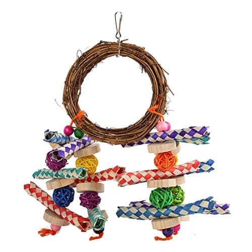 Zerodis Rattan Bamboo Bird Chew Toy for Parrots and Finches
