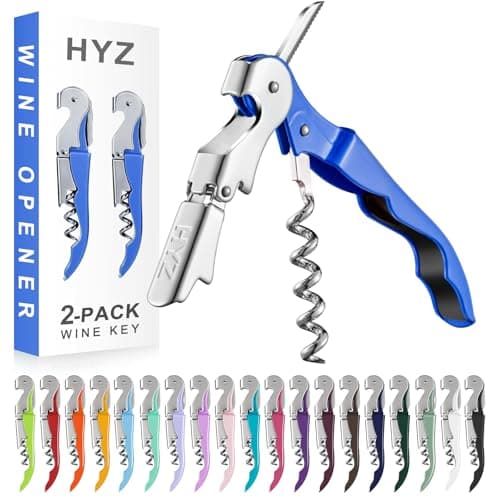 HYZ 2-Pack Pink Wine Opener with Foil Cutter — Azure Blue