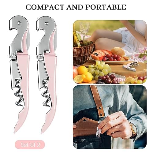 HYZ 2-Pack Pink Wine Opener with Foil Cutter