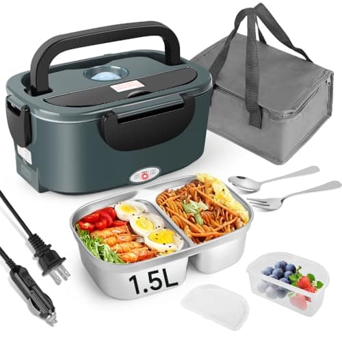 12/24/110V 1.5L 80W Fast Portable Truck/Car Lunch Warmer with Compartments