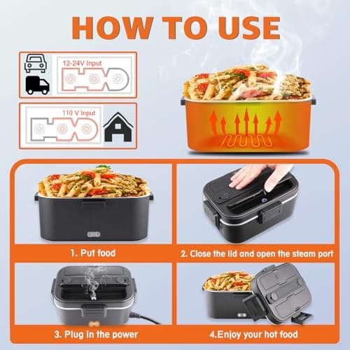 Nifogo Dual 1.8L Portable Heated Lunch Box 80W for Adults