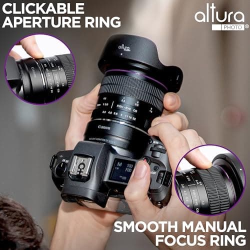 Altura Photo 8mm f/3.0 Wide Angle Aspherical Fisheye Lens for Canon EOS DSLRs