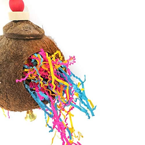 Zerodis Coconut Shell Chewing Climbing Toy for Pet Birds Easy to Install Stress Relief