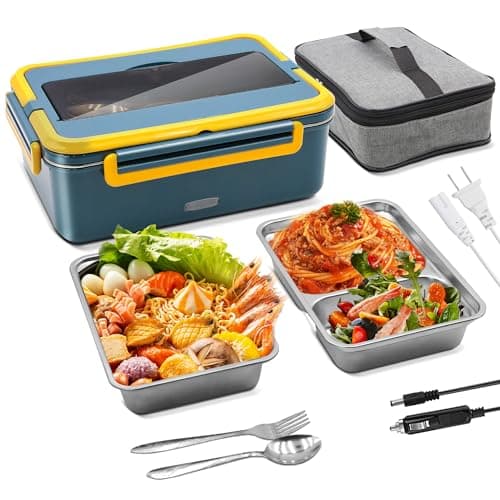 80W Portable Electric Lunch Box for Work and Outdoor with Stainless Steel Containers