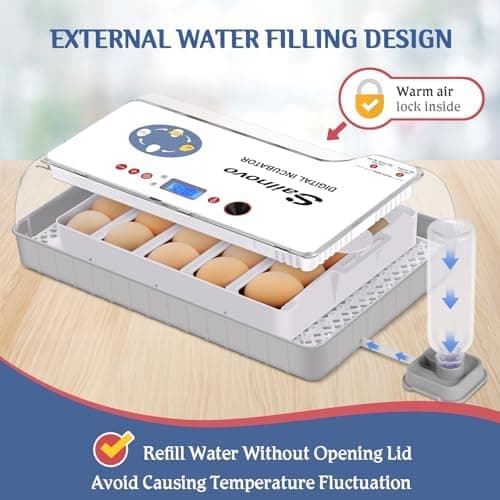 Sailnovo 20-Egg Incubator with Auto Turning, Temperature & Humidity Control