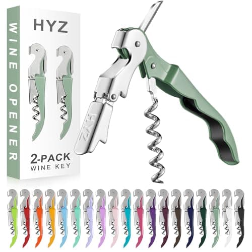 HYZ 2-Pack Pink Wine Opener with Foil Cutter — Army Green
