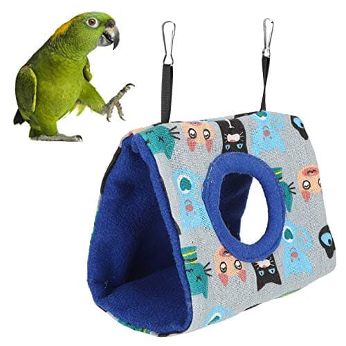 Zerodis Triangular Hammock Bed for Birds Hamsters Guinea Pigs Blue