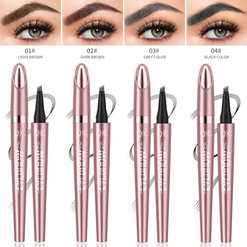 3D Microblading Eyebrow Pencil, 2#Dark Brown, Long-Lasting, Waterproof