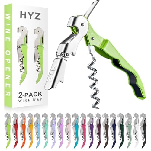 HYZ 2-Pack Pink Wine Opener with Foil Cutter — Cyan