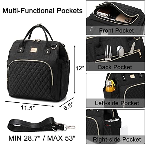 Weitars Insulated Lunch Bag for Women Wide-Open Pockets Adjustable Strap