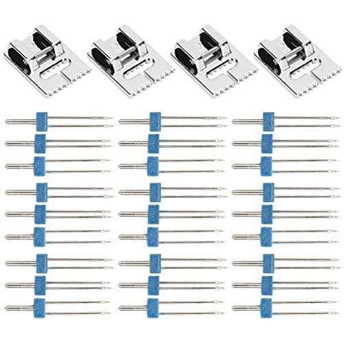 Double Needles Pins & Presser Foot Set for Sewing Machine