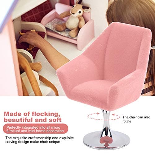 Zerodis Mini Dollhouse Sofa Chair for Kids, 1:12 Scale Flocking Furniture