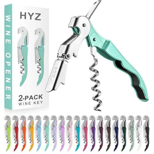HYZ 2-Pack Pink Wine Opener with Foil Cutter — Mint Green