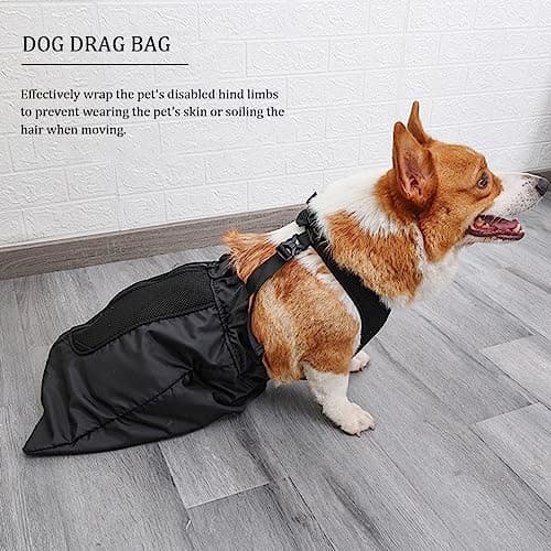 Disabled Pets Drag Bag for Back Legs | Black (X-Small)