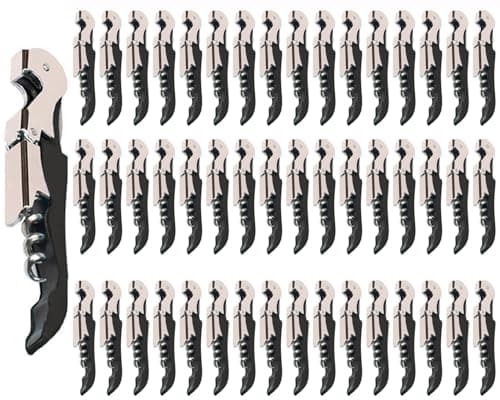 Kit-Home Professional Waiter Corkscrew Wine Openers Set (4 PCS),Upgraded with Heavy Duty Stainless Steel Hinges Wine Key for Restaurant Waiters, Sommelier, Bartenders — Black 50 Packs