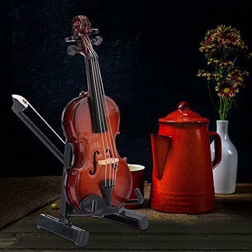 Mini Wooden Violin Model with Stand – Perfect Decor Gift for Home and Office