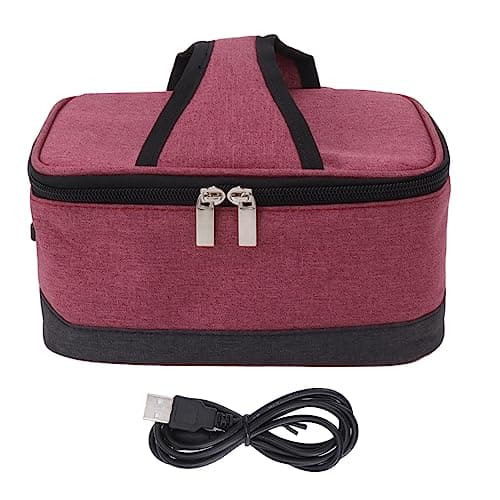 Zerodis Electric Lunch Box Heater - Portable, Multi-Use for Travel, Office & Outdoor Activities (Wine Red)