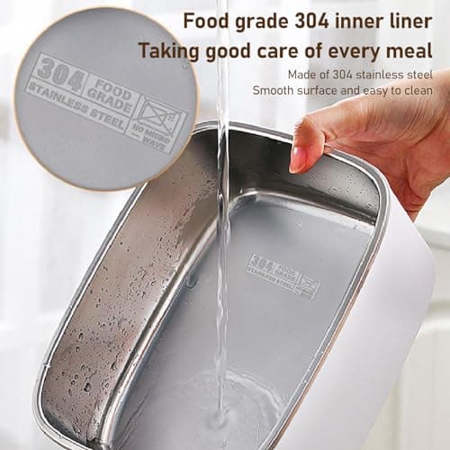 Zerodis Portable Electric Lunch Box Heater for Work – 1.8L Stainless Steel Food Warmer 2 in 1 for Adults, Ideal for Cars