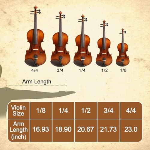 Ebony-fitted maple spruce violins for 3-5 year olds