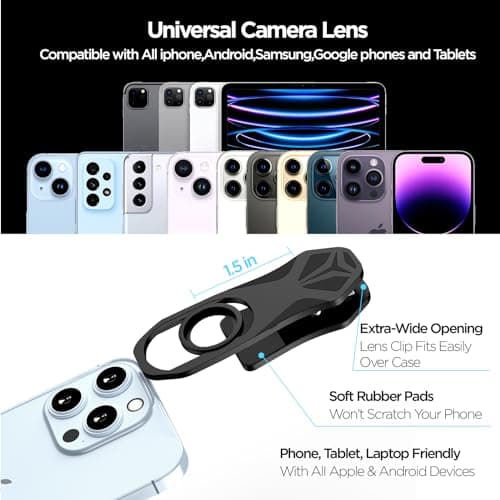 210° Fish Eye Lens for iPhone, Samsung, Pixel, BlackBerry, iPad, Notebook