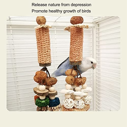 Zerodis Rattan Ball Chew Toy for Large Macaws, Cockatoos