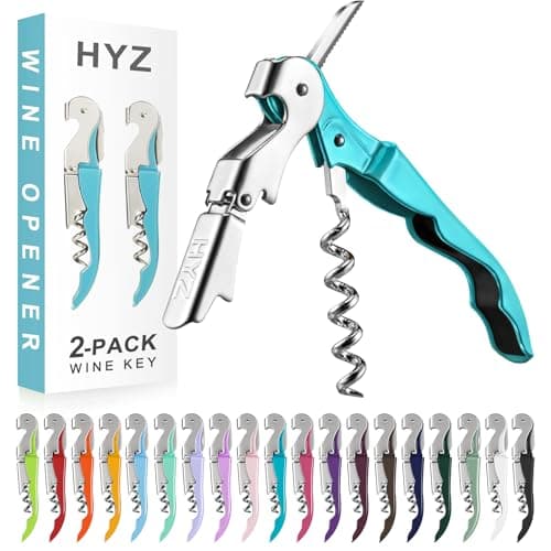 HYZ 2-Pack Pink Wine Opener with Foil Cutter — Blue