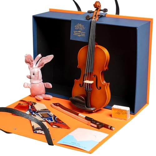 MI&VI VN-301G 1/64 Violin Kit - Christmas Gift Box Set with Bow & Rosin