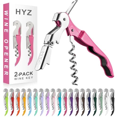 HYZ 2-Pack Pink Wine Opener with Foil Cutter — Rosy