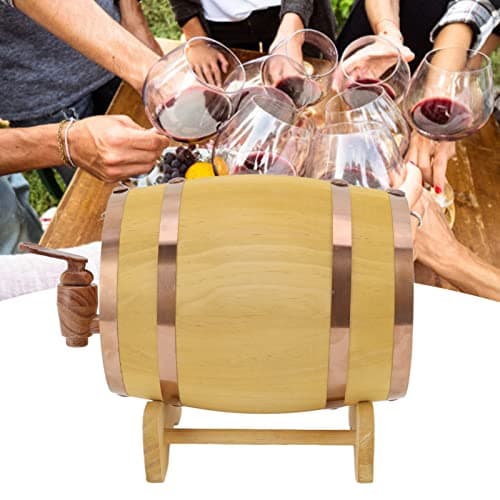 Vintage White Oak Wine Barrel Dispenser for Storing Liquor