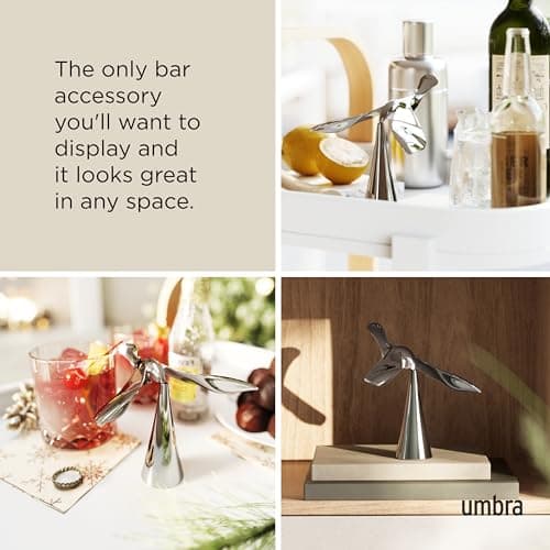 Luxury Umbra Bird Bottle Opener for Wine and Soda, Chrome