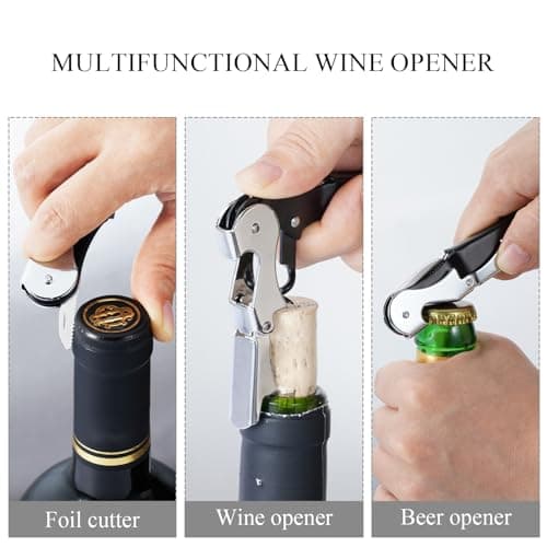 Stainless Steel 4PCS Wine Key Corkscrew with Foil Cutter
