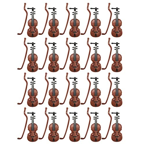 Miniature Violin Model Set for Dollhouse Decoration
