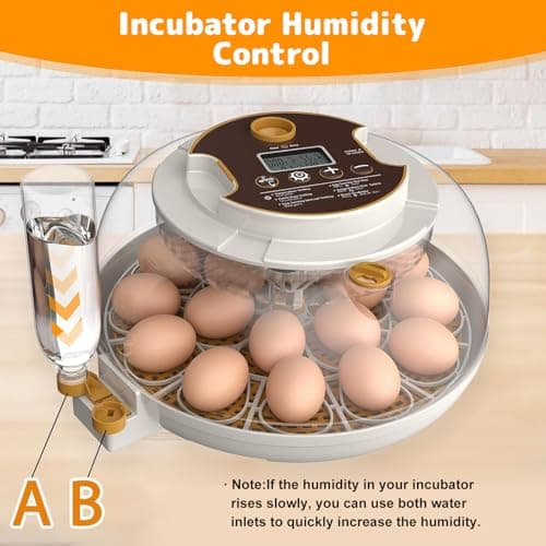 18-Egg Automatic Turning Incubator with Humidity Control and LED Display
