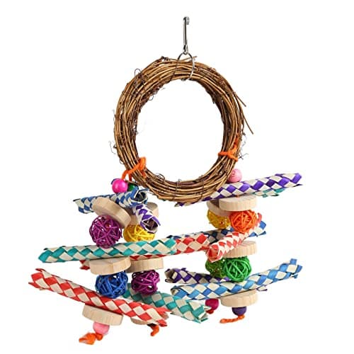 Zerodis Rattan Bamboo Bird Chew Toy for Parrots and Finches