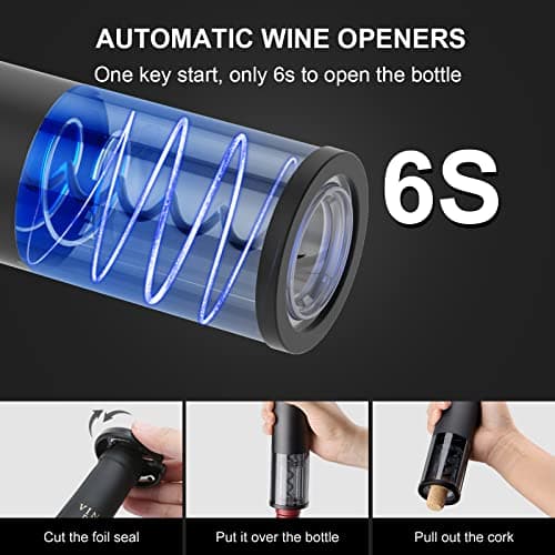 Rechargeable Cordless Electric Wine Opener with Aerator & Foil Cutter