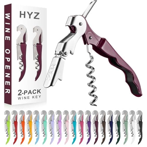 HYZ 2-Pack Pink Wine Opener with Foil Cutter — Burgundy