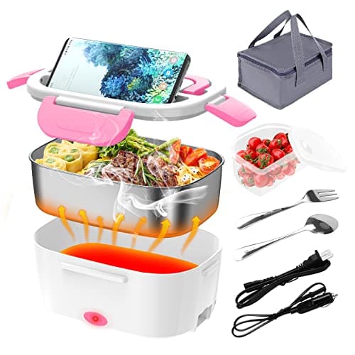 12V/24V/110V 80W Faster Heated Electric Lunch Box with 1.5L 304 SS Container