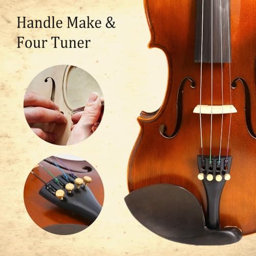 Ebony-fitted maple spruce violins for 3-5 year olds
