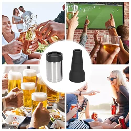 Double Stainless Steel Zerodis Beer Bottle Cooler with Lid Opener and Insulators