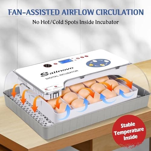 Sailnovo 20-Egg Incubator with Auto Turning, Temperature & Humidity Control