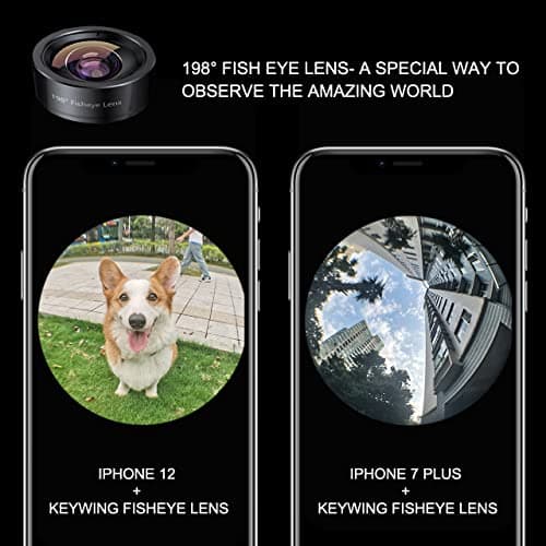 KEYWING 198° Fisheye Lens Kit for iPhone & Samsung Smartphones