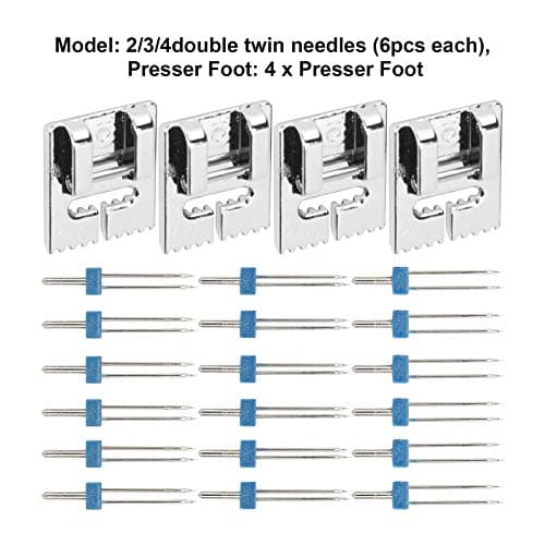 Double Needles Pins & Presser Foot Set for Sewing Machine