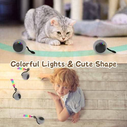 Interactive Cat Toy for Indoor Cats: DIY Moving Cat Ball Toy with LED Lights