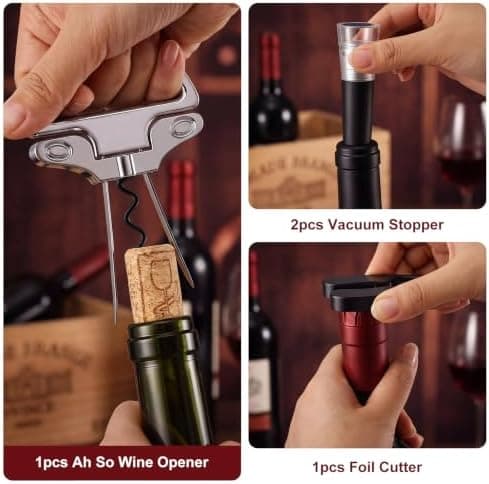 Ah So Wine Opener Set 2 Prong Wine Cork Saver | Corker Wine Large Format Bottle Opener Vintage Bottle Removal Christmas Wine Lover Gift