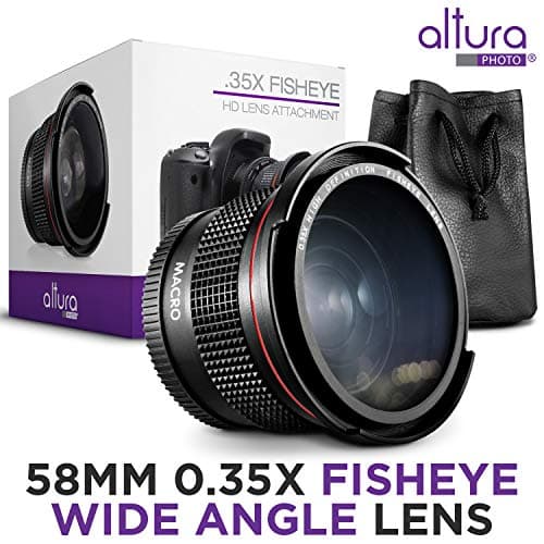 Altura Photo 58MM 0.35x Fisheye Wide Angle Lens with Macro for Canon DSLR Cameras