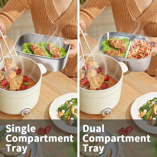 100W 3-IN-1 Electric Heated Lunch Box for Adults, Fast Heating, Portable, 2 Pack Containers