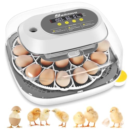 Sailnovo 24 Egg Incubators with Automatic Turning & Humidity Display - Grey