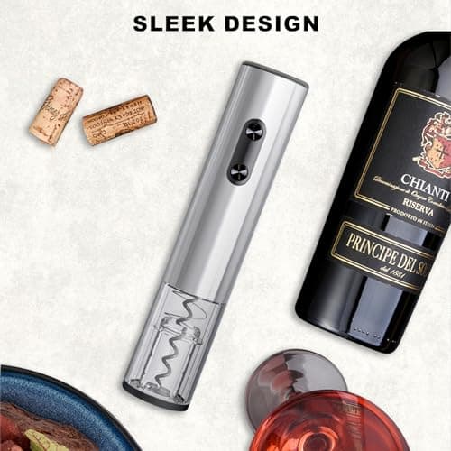 COKUNST Electric Wine Opener, Battery-Powered with Foil Cutter & LED Light