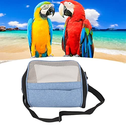 Zerodis Transparent Bird Carrier Bag for Small Birds Green Cheek Cockatiels (Blue)