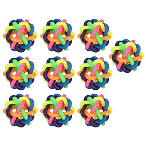 Zerodis Pet Wobbly Colorful Rubber Ball with Bell